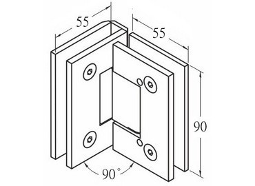 Glass Hinge, #GHA-70S-GTW