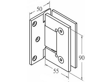 ガラスヒンジ、#GHA-70S-GTWOF