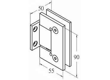 ガラスヒンジ、#GHA-70S-GTWSP