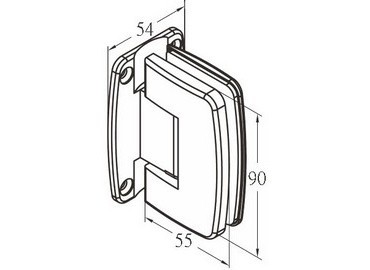 ガラスヒンジ、#GHA-71R-GTW