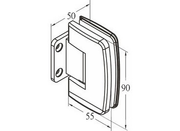 ガラスヒンジ、#GHA-71R-GTWSP