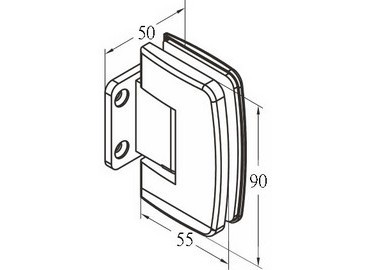 Glass Hinge, #GHA-71R-GTWSP