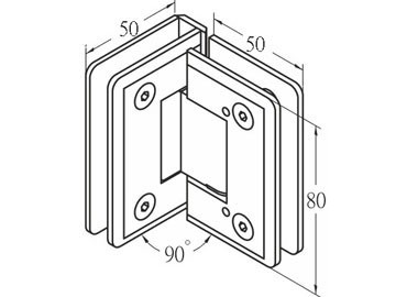 Bisagra de vidrio, #GHA-80C-90