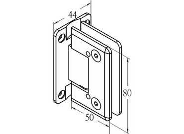 Glass Hinge, #GHA-80C-GTW