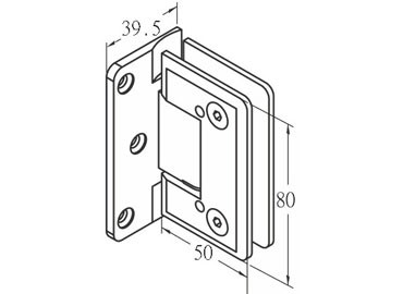 Glass Hinge, #GHA-80C-GTWOF