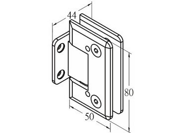 Glass Hinge, #GHA-80C-GTWSP