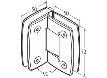 Glass Hinge, #GHA-80R-90