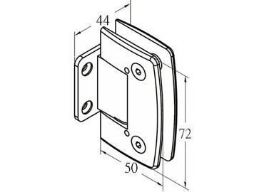 Glass Hinge, #GHA-80R-GTWSP