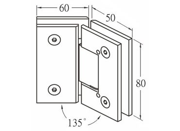 Bisagra de Vidrio, #GHA-80S-135