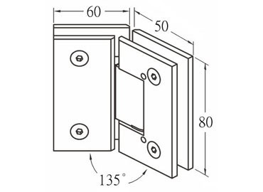 مفصلة زجاجية، #GHA-80S-135