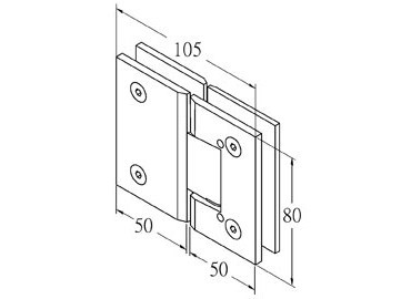 Glass Hinge, #GHA-80S-180