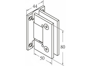 Glass Hinge, #GHA-80S-GTW