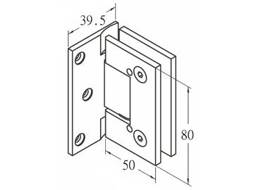 ガラスヒンジ、#GHA-80S-GTWOF