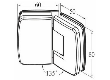 مفصلة زجاجية، #GHA-81R-135