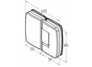 ガラスヒンジ、#GHA-81R-180