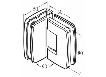 Glass Hinge, #GHA-81R-90