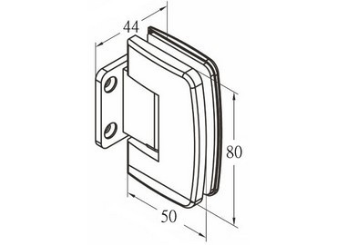 Glass Hinge, #GHA-81R-GTWSP