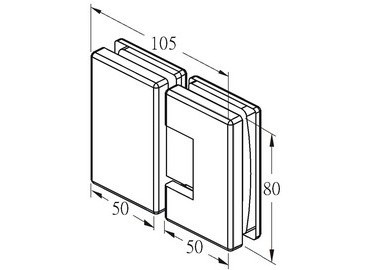 Charnière en verre, #GHA-81S-180
