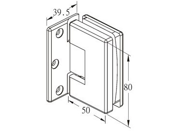 مفصلة زجاج، #GHA-81S-GTWOF