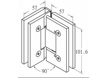 Glass Hinge, #GHA-90S-90