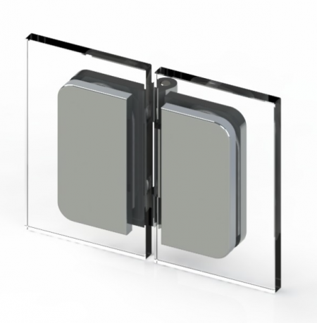 Hinge for glass-to-glass mounting