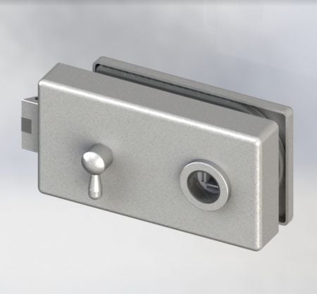 قفل باتش زجاجي، نوع مربع، وظيفة مفتاح الرافعة - قفل الباب الزجاجي بمقبض ميكانيكي وغطاء مربع