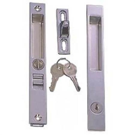 Flush sliding door handle - Flush sliding patio door handle set, with key lock.