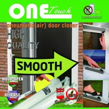 ONE Touch Storm Door Closer - Hinged door closer, Cylindrical door closer, Storm door closer, push button door closer, smooth door closer, pneumatic door closer.