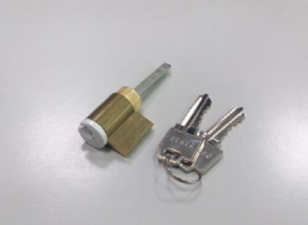 Rim Cylinder with finish painted white over brass - Cylinder for hinged patio door handle set with finish painted white over brass