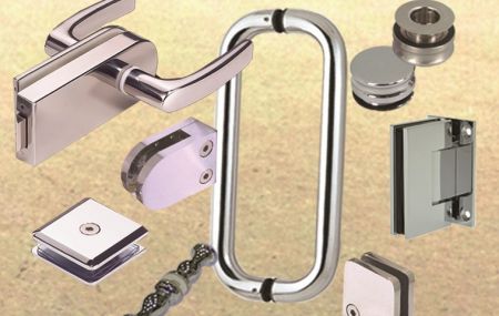 Glass Hardware - Glass door knob, glass clamp, glass hinge, glass handle and glass connector