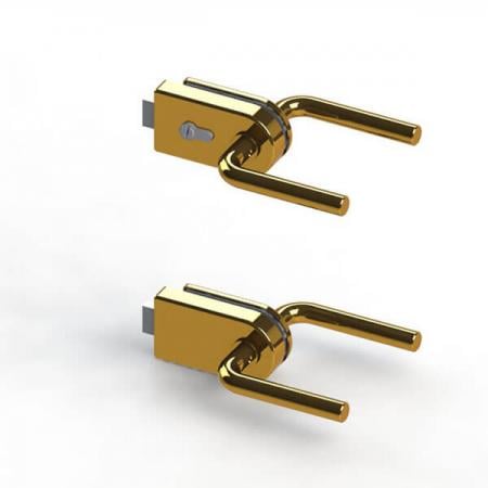 磁気ラッチ付きガラスパッチロックセット - 磁気錠と半径カバー付きのガラスドアロック