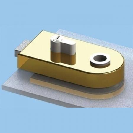 Kunci Patch Kaca dengan kait magnetik, tipe silinder Euro - Kunci Pintu Kaca dengan kait magnetik dan penutup radius