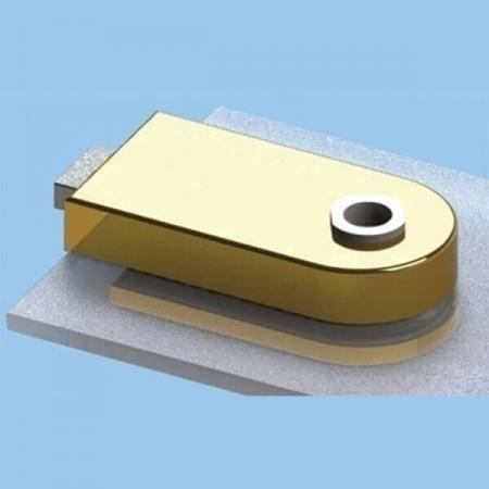 ガラスパッチロック（磁気ラッチ付き）、ダミータイプ - 磁気錠と半径カバー付きのガラスドアロック