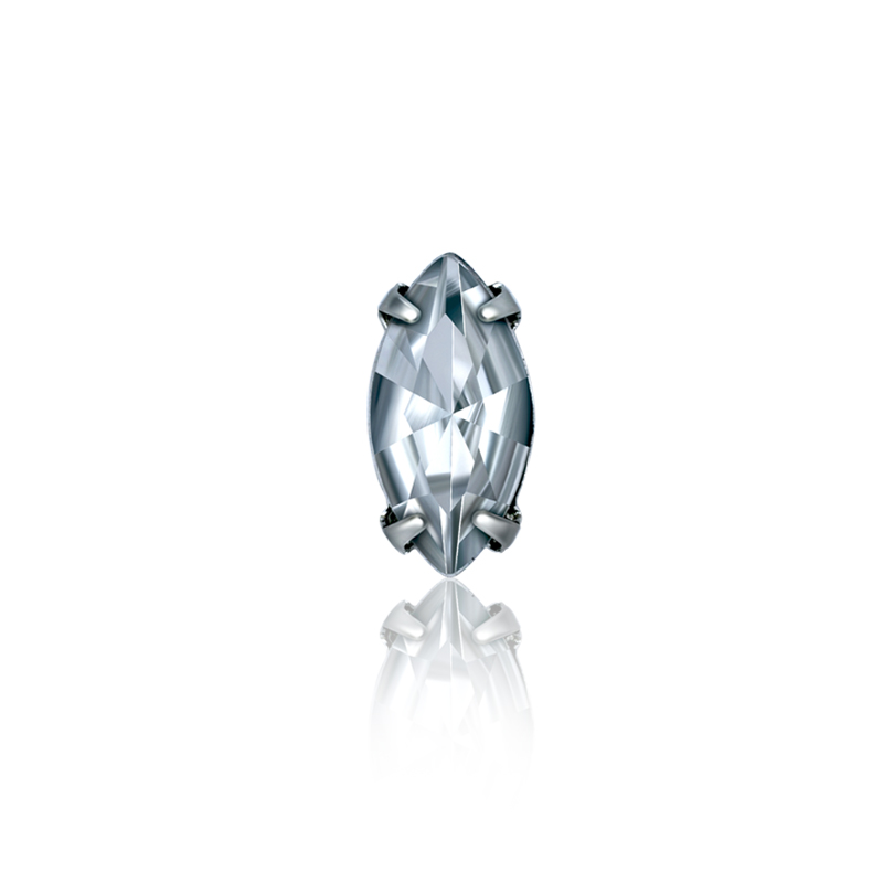 Navette-Strassstein in Aufnähfassung