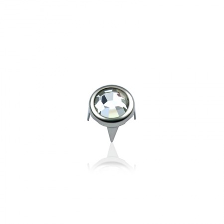 Prong Stud with SS20 Crystal Stone - Metal 4 Prongs stud with SS20 Glass Stone