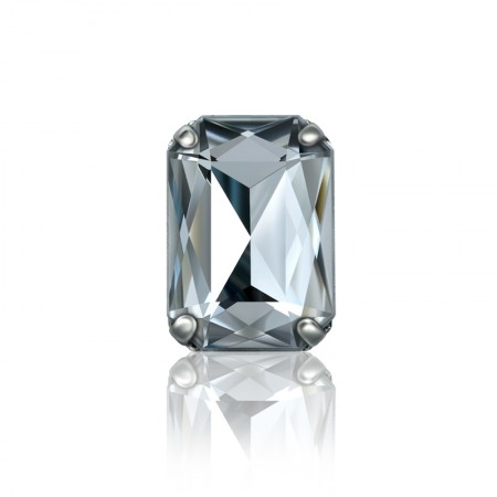 13x18mm Oktagon-Strassstein zum Aufnähen mit Krallenfassung - 13x18mm rechteckiger Stein mit Nähfassung