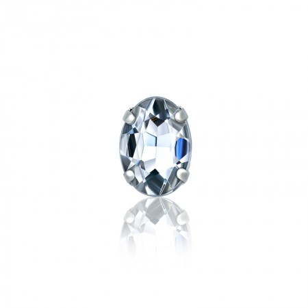 10x14mm Oval Rhinestone with Prongs Metal Sew-on Setting - 10x14mm Oval Acryling Rhinestone with sewing setting