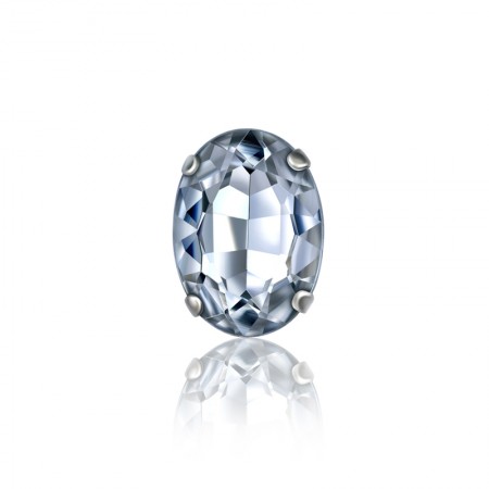 13x18mm Oval Rhinestone with Prongs Metal Sew-on Setting - 13x18mm Acryling Rhinestone in sew-on setting