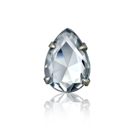 10x14mm Water Drop Rhinestone with Metal Sew-on Setting