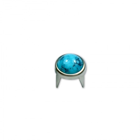 7mm Preset Cabochon stone with claw setting - 7mm Cabochon with prong nailhead