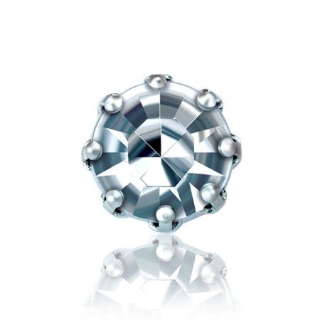 14mm Round Rhinestone in Sew on Crown Prongs Setting