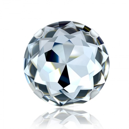 คริสตัลกลมขนาด 30 มม. พร้อมการตั้งค่าเย็บโลหะ