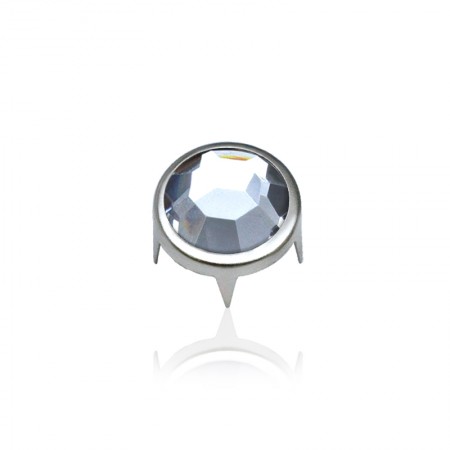 15mm Faceted Rhinestone 4 Prongs Stud