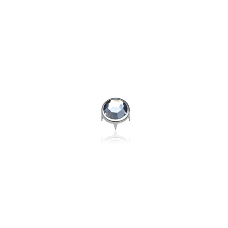5mm Okrągły kamień akrylowy z metalowym uchwytem na ząbki (gwoździe do paznokci) - 5mm Kolczyk z kryształem
