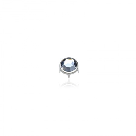 6mm Round Acrylic Stone with Prong Metal Setting (Nailhead) - 6mm Round Acrylic Stone with Prong Metal Setting (Nailhead)