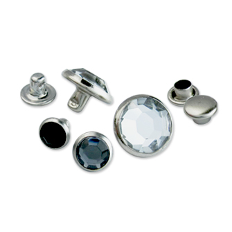 Round Rhinestone Rivet with Cap - rhinestone rivet with cap