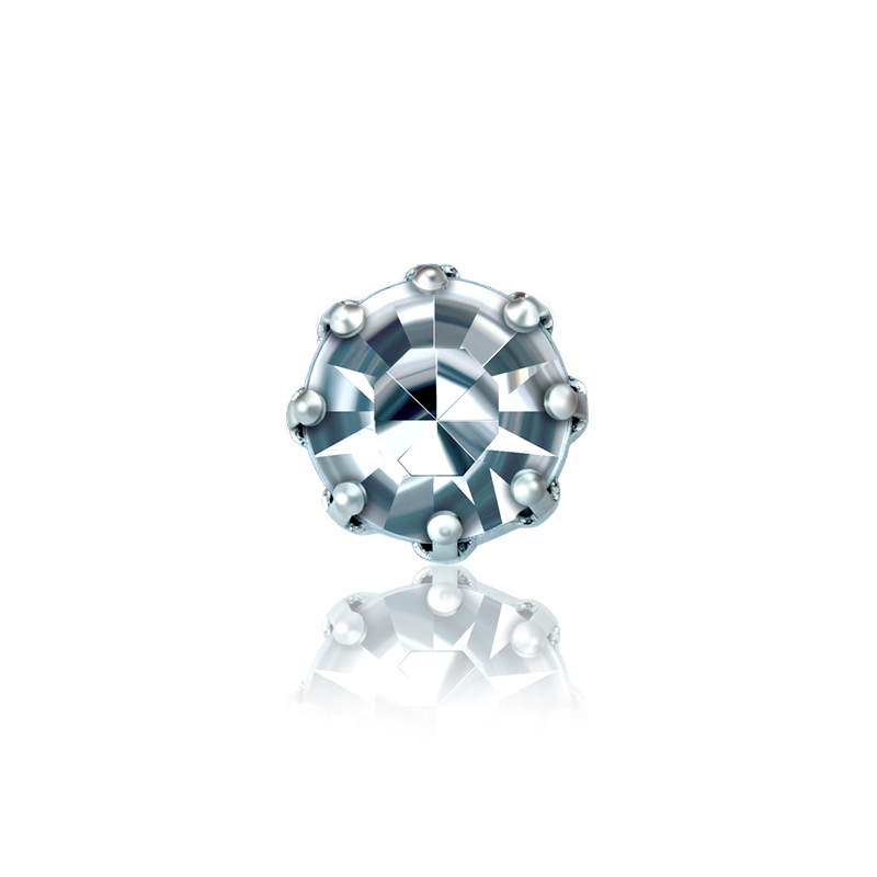 Rhinestone in crown claw setting