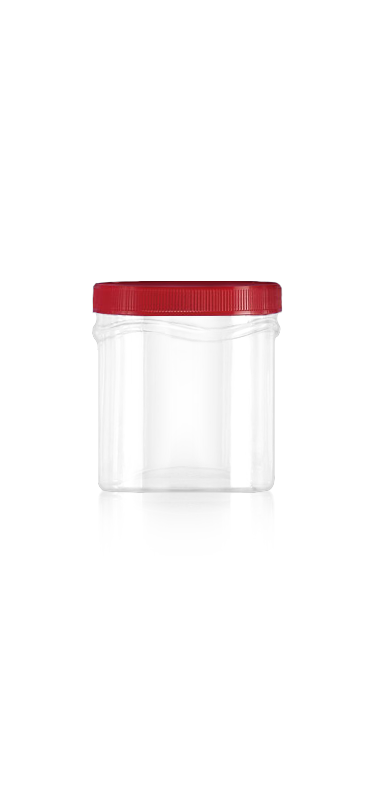 Potes Redondos de 1060ml Onda com boca larga de 120mm PET (J1150) - Pote Redondo de 1060 ml PET Onda com Certificação FSSC, HACCP, ISO22000, IMS, BV