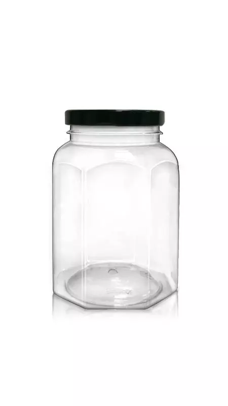 PET 63mm 500ml Octagonal Jars with Metal Lids (WM508N) - 500 ml PET Octagonal Jar with Metalic Lid & Certification FSSC, HACCP, ISO22000, IMS, BV
