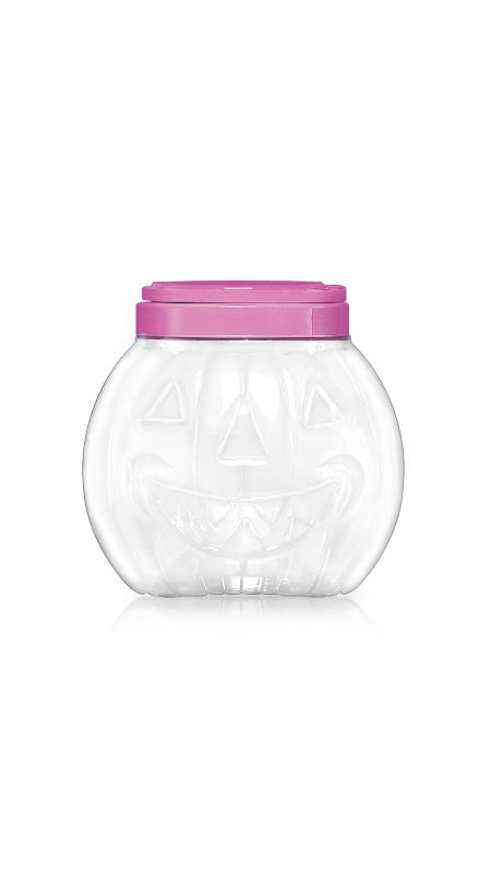 Frascos de abóbora de Halloween de 2800ml com boca larga de 120mm PET (J1407) - Frasco PET de 2800 ml em forma de abóbora de Halloween com certificação FSSC, HACCP, ISO22000, IMS, BV